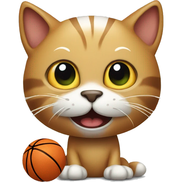 cat with a basketball emoji