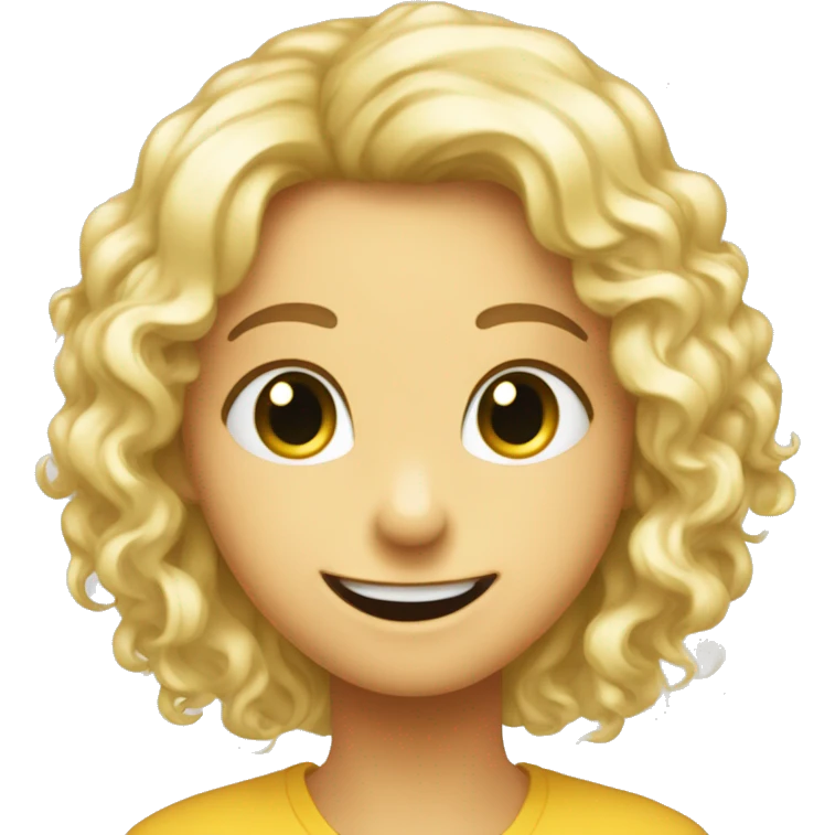 Emoj smiley sourire yeux verts cheveux longs bouclés lunett ppapillon  emoji