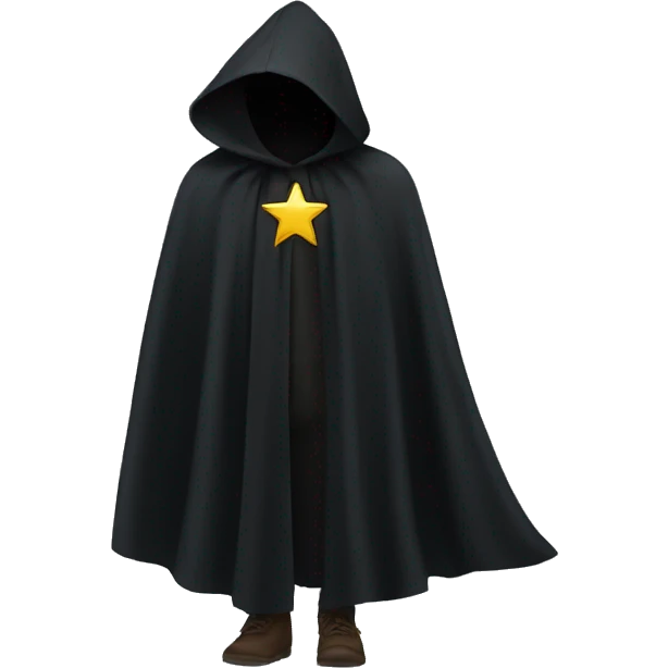 black cloak, 6 stars on cloak, clothing emoji