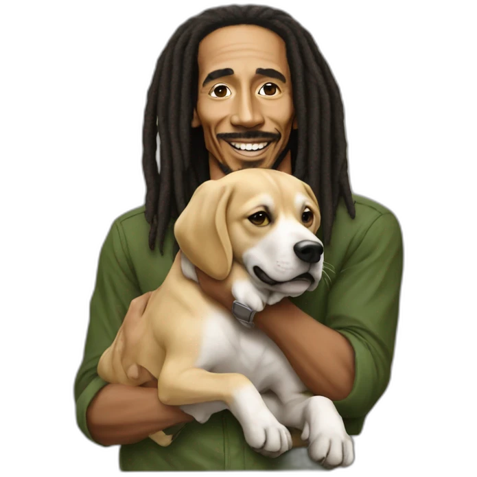 Bob Marley avec un chien emoji
