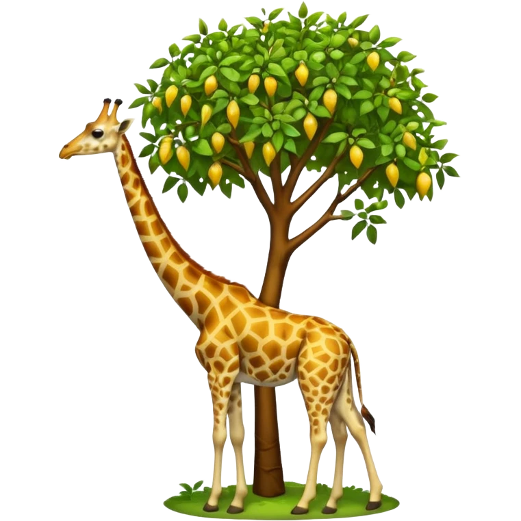 giraffe eating leaves from a tree emoji