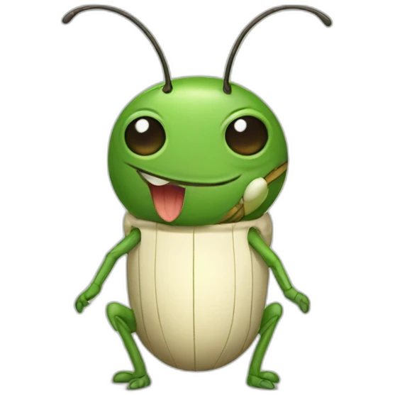 cute Anthropomorphic cricket emoji