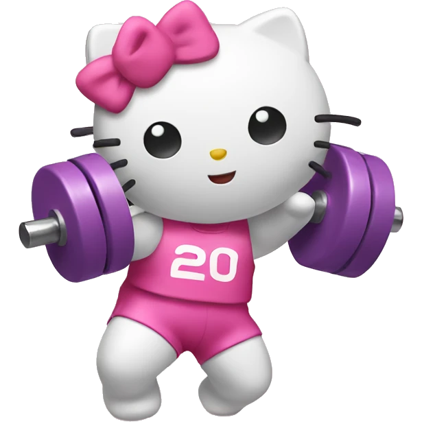 Hello kitty lifting weights  emoji