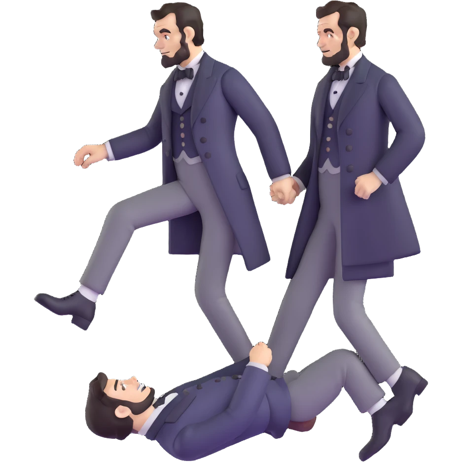 Abraham Lincoln stepping on Stephen Douglas emoji