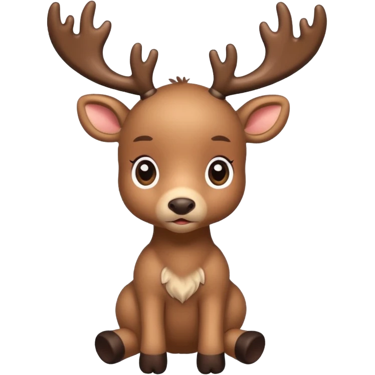 reindeer baby  cute, full body , toys stuck in head emoji