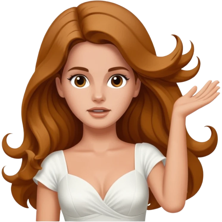 Lana del rey throwing her hair back, confidently emoji