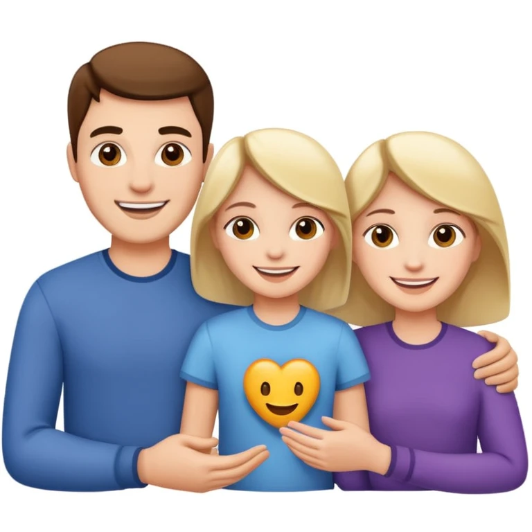 family posing for photo frame emoji