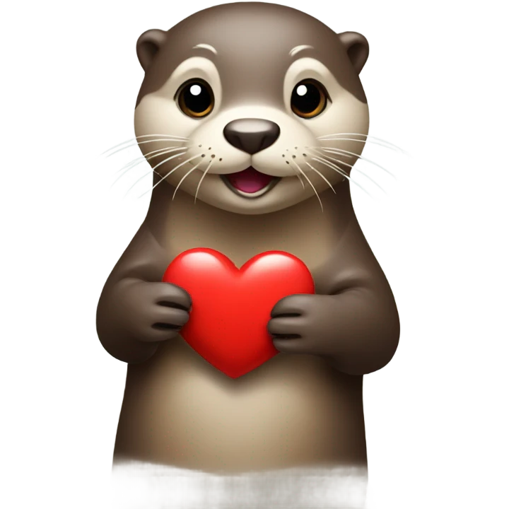 Otter holding a heart  emoji