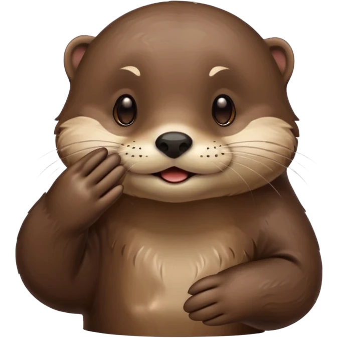 otter with its hand over eyes emoji