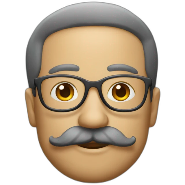 Profesor no cabello si bigote emoji