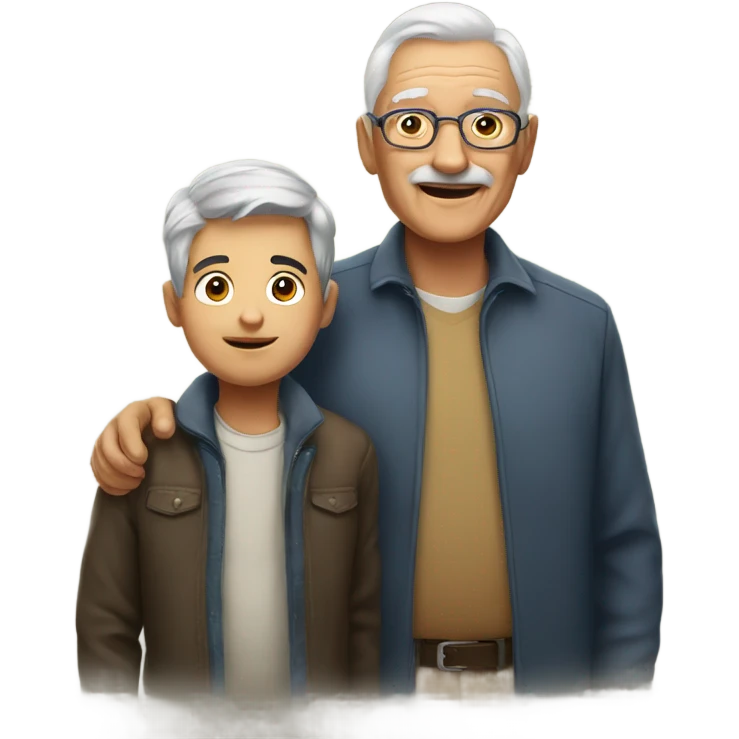 A grandfather with his boy emoji
