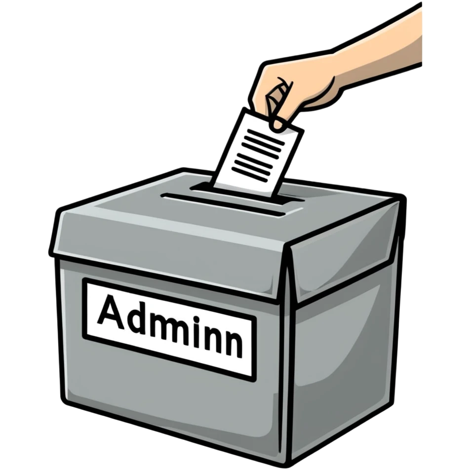 Sticker of ballot box with Admin Bewerbungen emoji