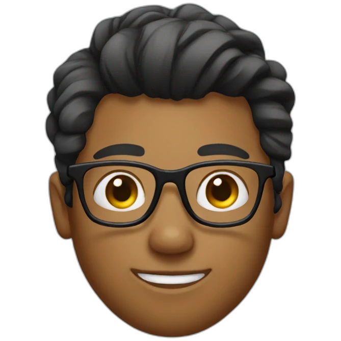 Boy with manbun and specs emoji
