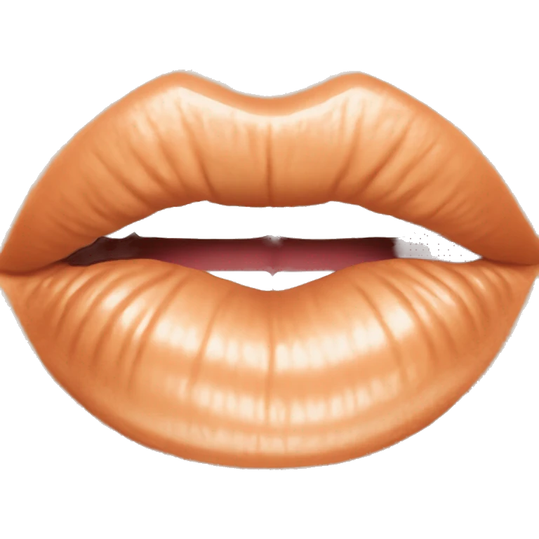 Peach colored lipstick kiss mark emoji