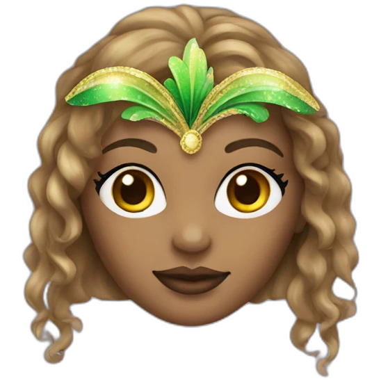 girl mardi gras mask neutral skin emoji