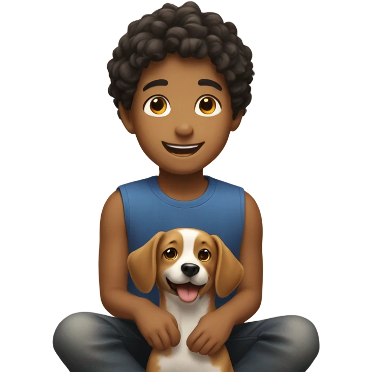 boy with dog emoji