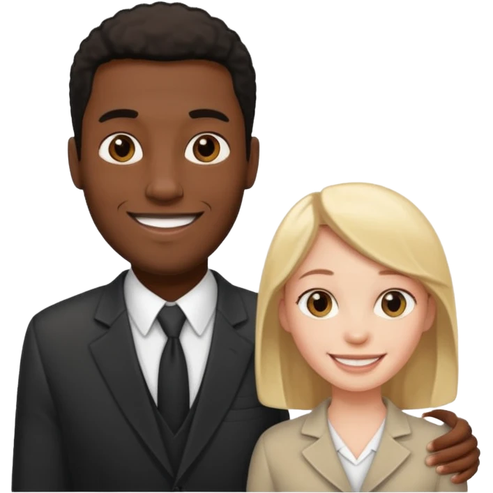 Tall Black man and short white woman couple  emoji
