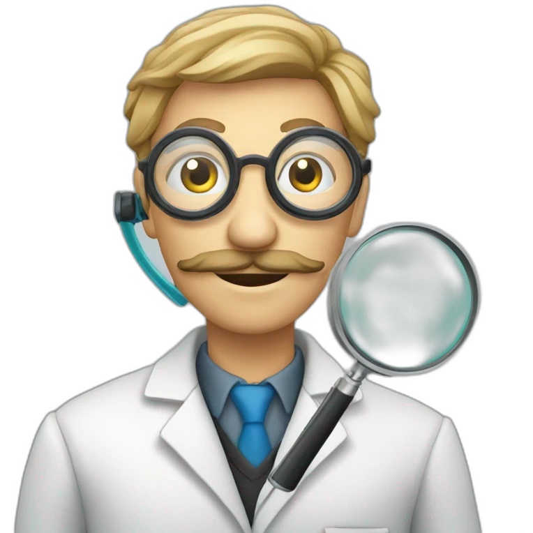 scientist with magnifying glass emoji