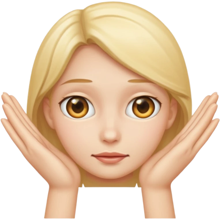 Face peaking though hands emoji