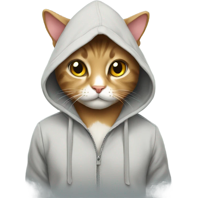 Cat with hoodie  emoji