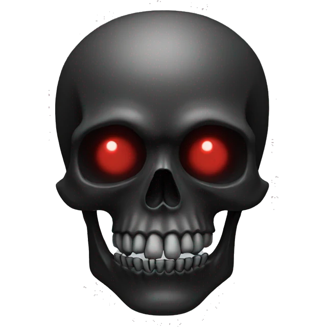 black skull no jawbone creepy red foggy eyes emoji