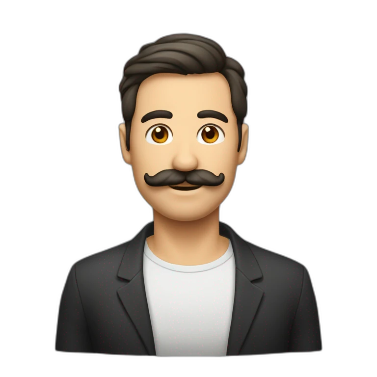 señor con bigote cabello corto emoji