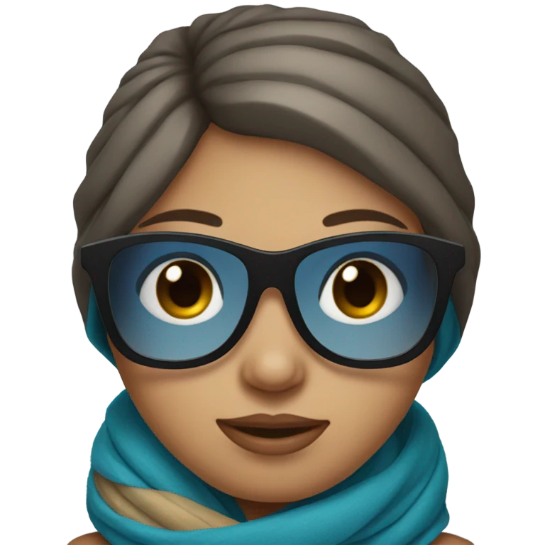 girl with blue eyes and scarf and sunglasses  emoji