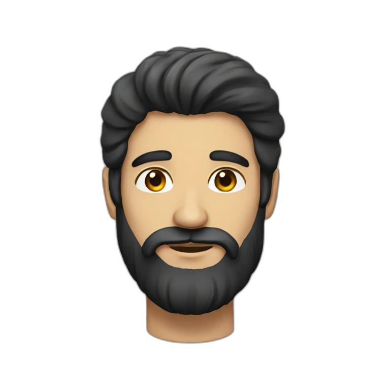 a man with beard and long black hair emoji