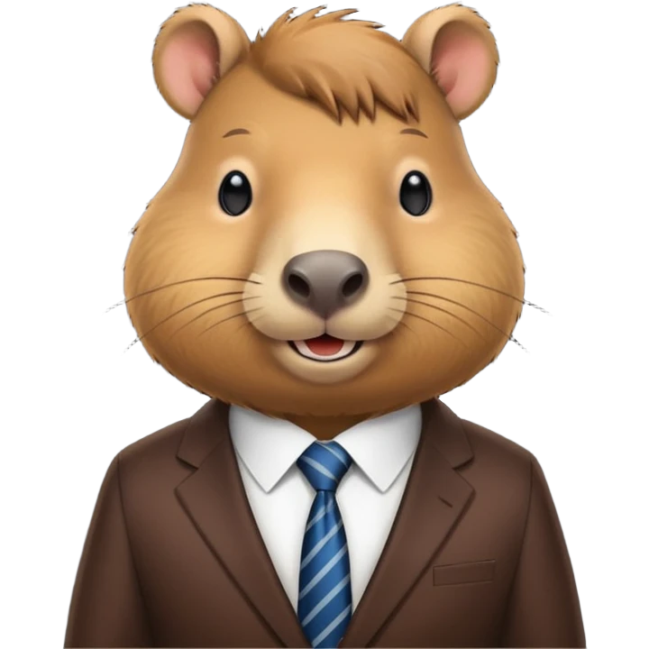 Capybara weating a buisness suit emoji