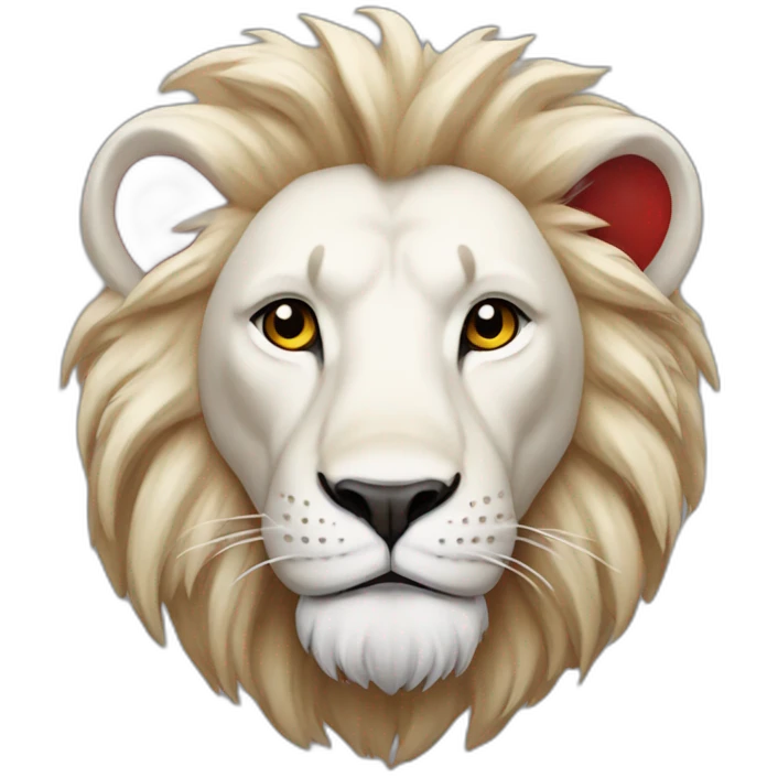 red and white lion emoji