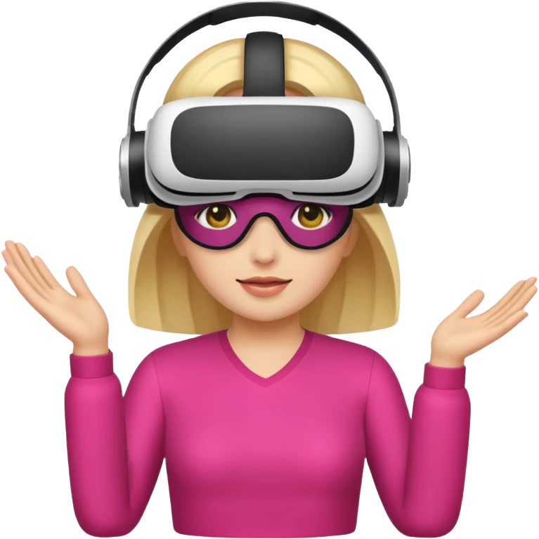 VR wearing woman emoji
