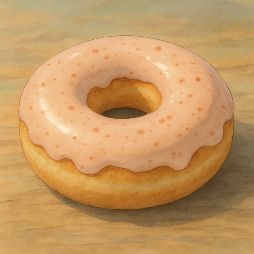 donut, detailed, soft colors, ghibli style emoji