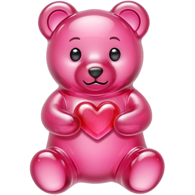 transparent pink gummy bear heart pink emoji