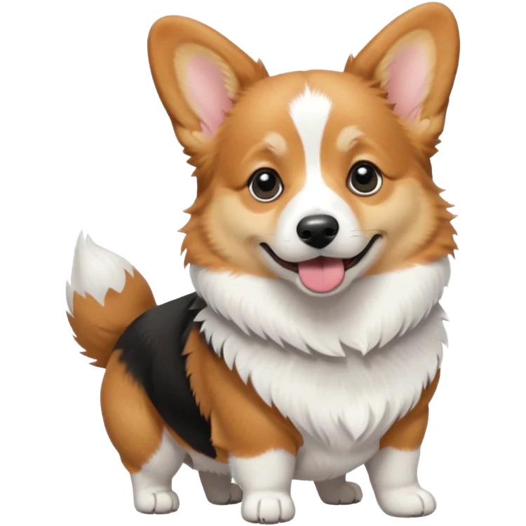 Black and white corgi emoji