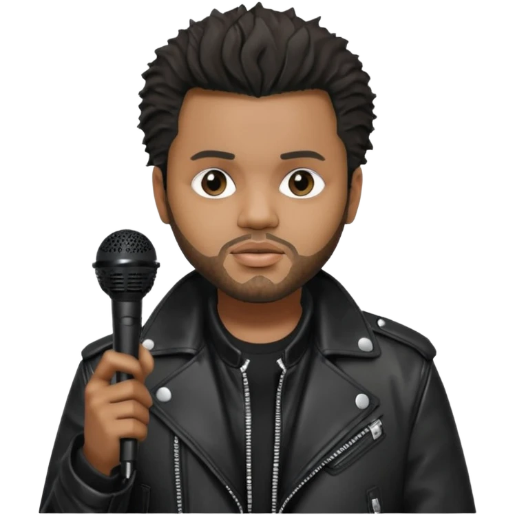 The weeknd holding microphone emoji