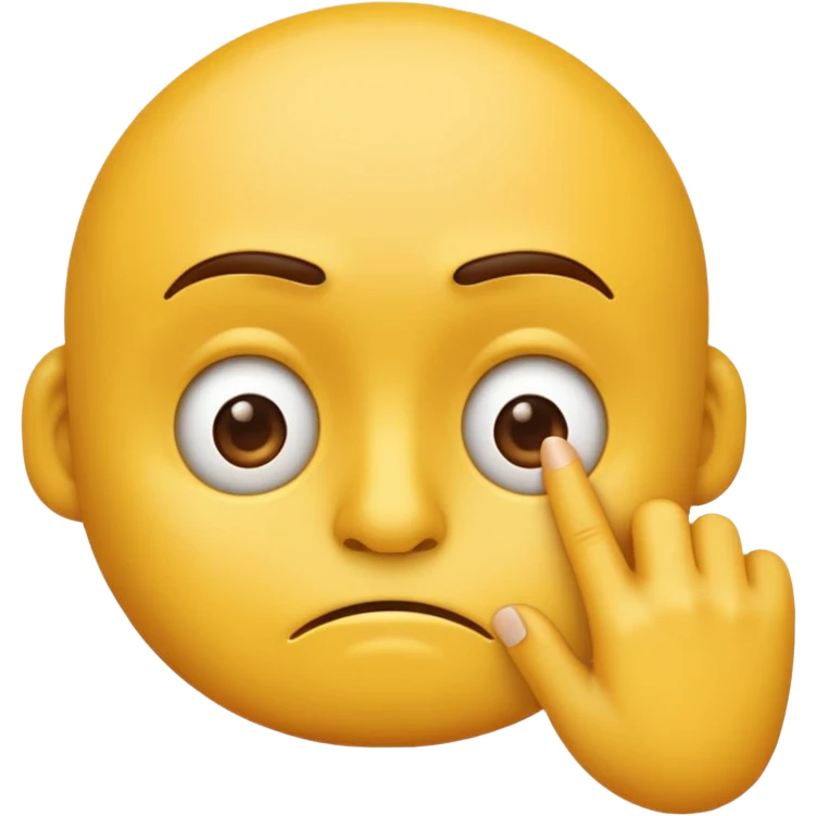 classic yellow emoji head, annoyed, sniffing its fingernails (not the fingers) emoji