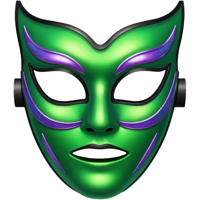 glitter green toxic mask emoji