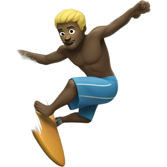 Man surfing on a tree emoji