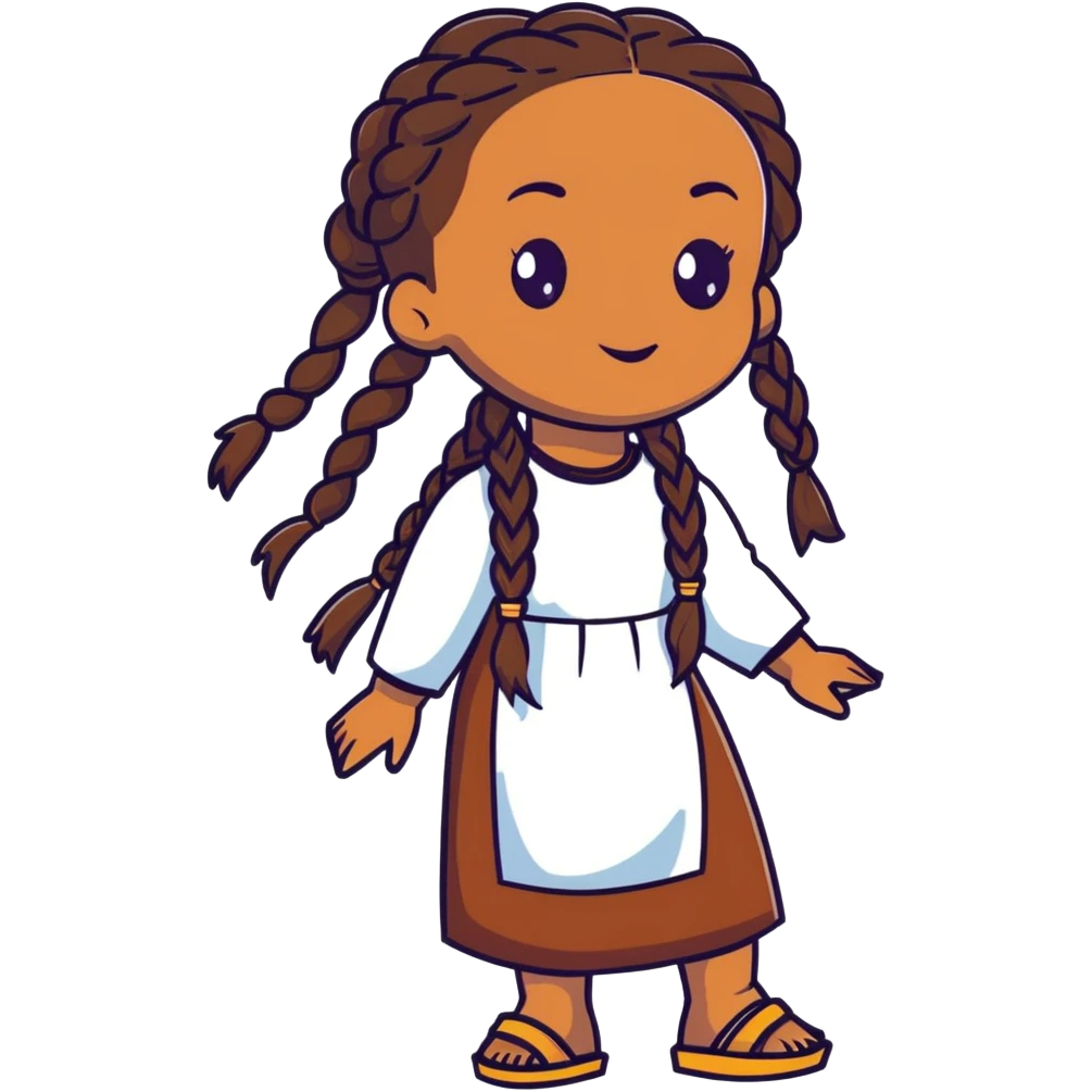 Black girl with long brown braids  emoji
