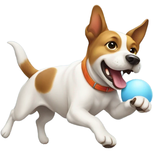 Dog playing ball emoji
