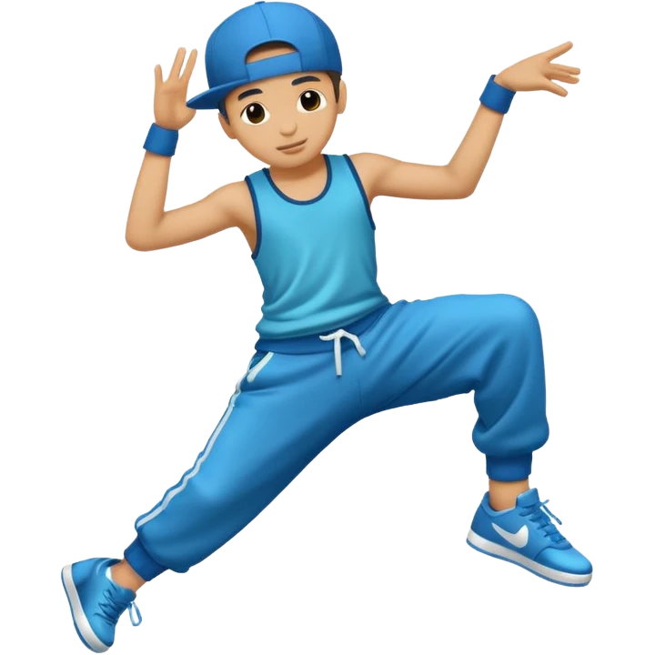 street dancer boy with music item emoji