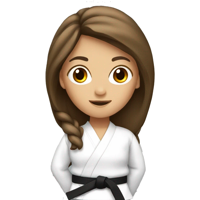 Karate girl with brown long hair emoji