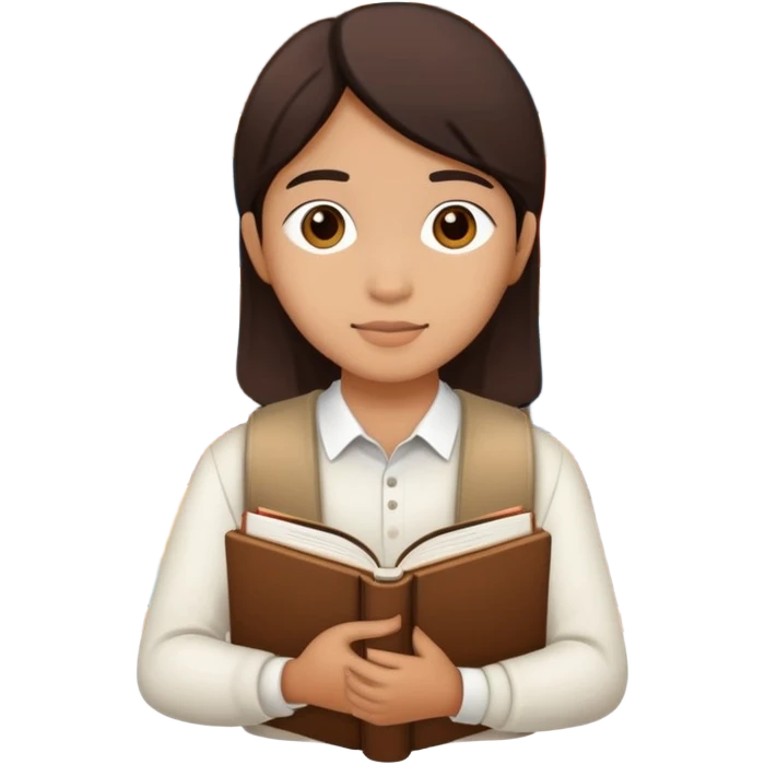 Indonesian student with books studying emoji