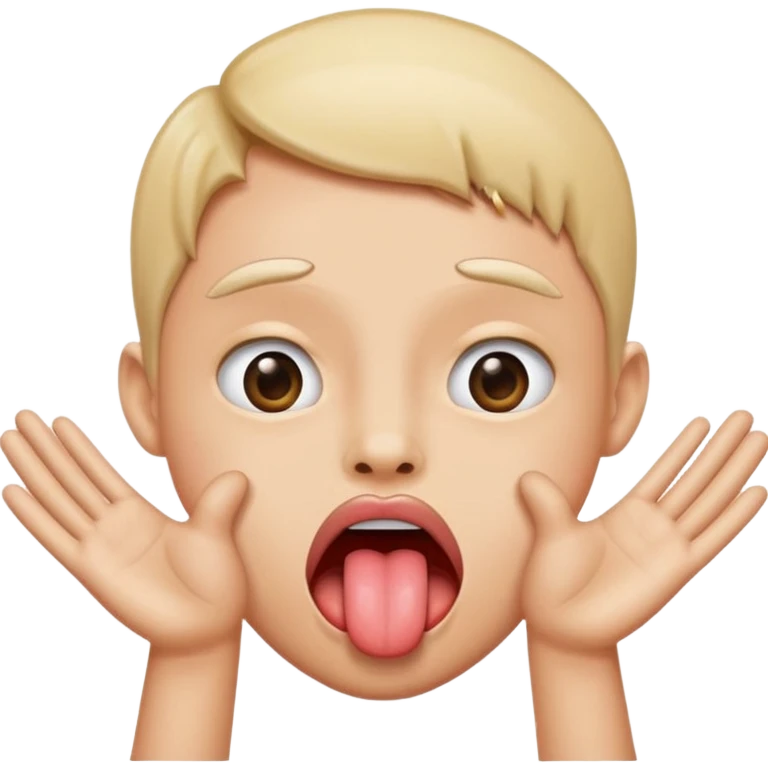 tounge out with hands on the side emoji