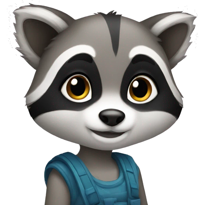 Girl raccoon emoji