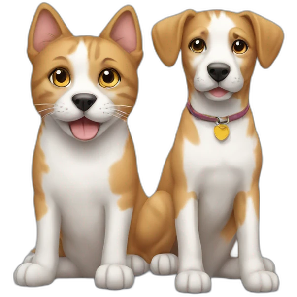 Cat and dog emoji