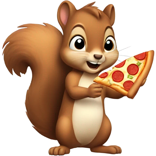 Squirrel eating pizza emoji