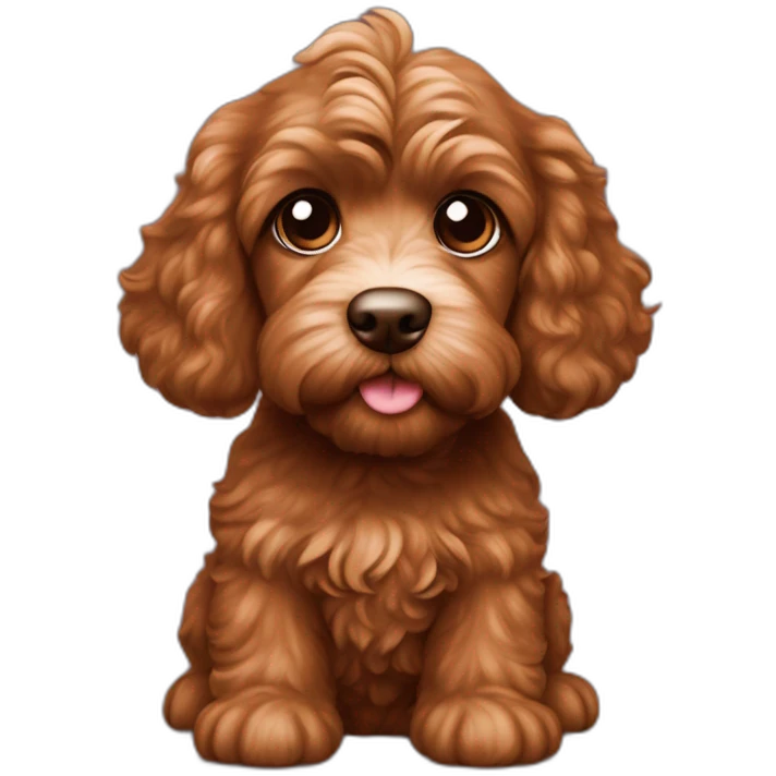 Reddish brown coloured Cockapoo puppy emoji