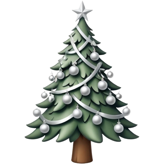 Christmas tree all white emoji