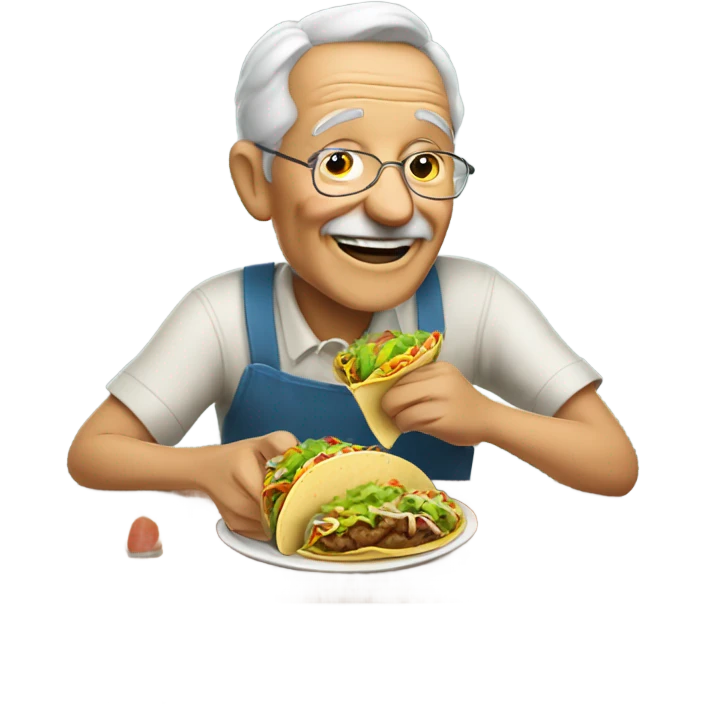 Old man eating tacos  emoji